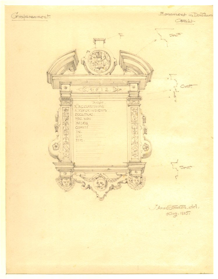 HUA-39885-Afbeelding van het grafmonument van de kanunnik Valerius van Kuyck † 1612 in de kapel van bisschop Frederick van Sierck in de Domkerk te Utrecht