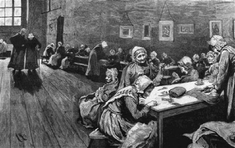 Hubert von Herkomer 1877 - Old Age, A Study in Westminster Union (The Graphic)