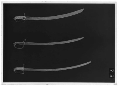 Huggare, fäste och klinga ej ursprungligen samhörande. Fäste, Frankrike ca 1803 - Livrustkammaren - 43578-negative