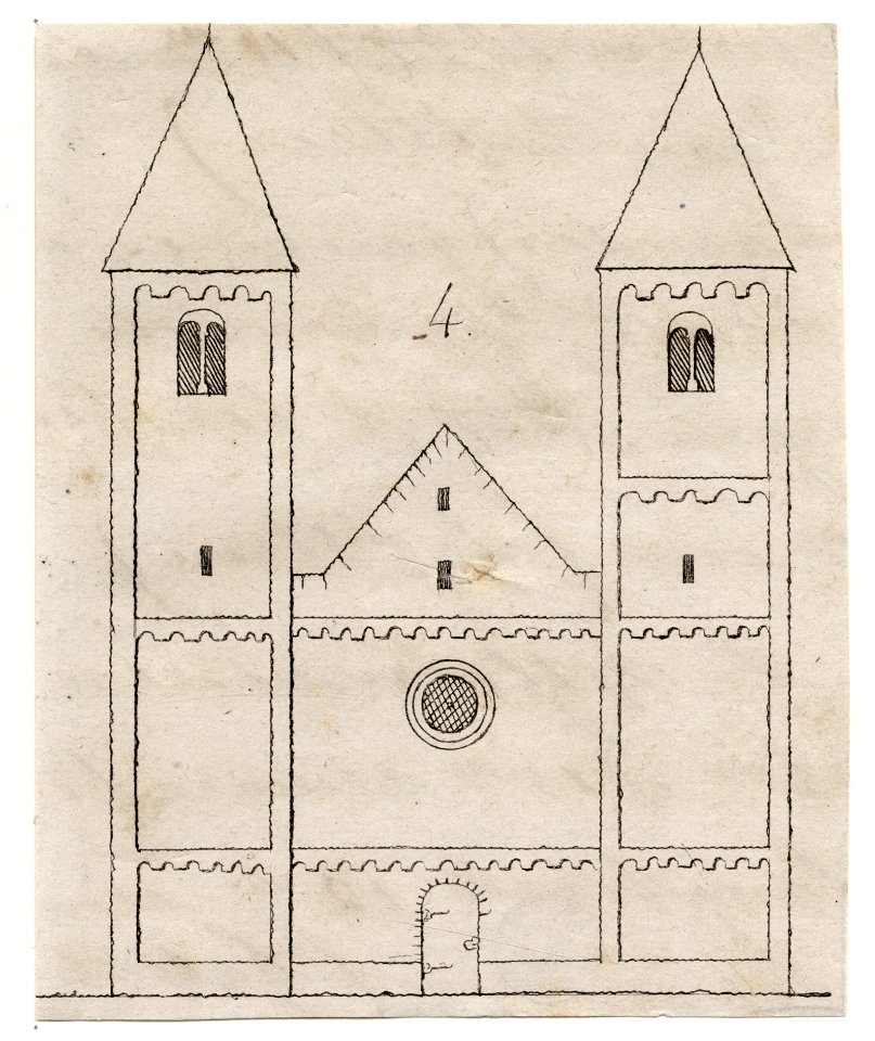 HUA-39925-Opstand van de westgevel van de Nicolaikerk Nicolaaskerkhof te Utrecht