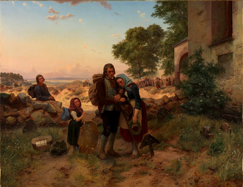 Carl Wilhelm Hübner - German Emigrants at the Churchyard - NG.M.00159 - National Museum of Art, Architecture and Design