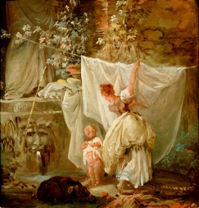 Hubert Robert - Laundress and Child - 1955.843 - Clark Art Institute