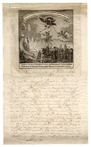 HUA-39575-Afbeelding van het chassinet voor het huis van mr David van Sorgen ter gelegenheid van de verjaardag van prins Willem V van Oranje op 8 maart 1788 met