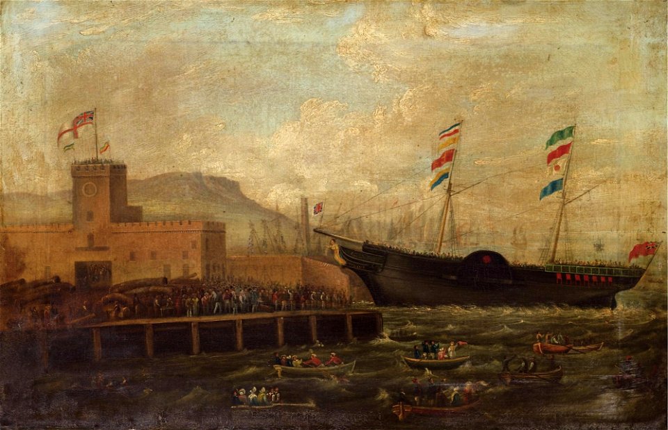 Hugh Frazer Launch of the steamship Aurora, from Belfast Harbour 1839