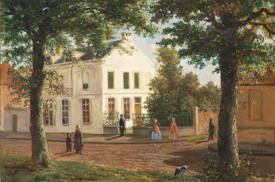 HUA-827427-Gezicht op het huis Maliebaan I 271 te Utrecht met zijtuin op de hoek met de 3e Baansteeg rechts NB Het adres Maliebaan I 271 is in 1879 gewijzigd in 