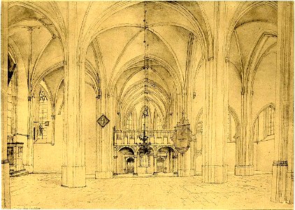 HUA-6302-Interieur van de Cunerakerk te Rhenen het schip gezien naar het koor met het oxaal