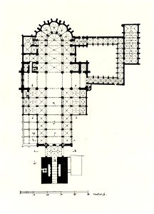 HUA-39858-Plattegrond van de gotische Domkerk te Utrecht met de kruisgang en het Groot Kapittelhuis