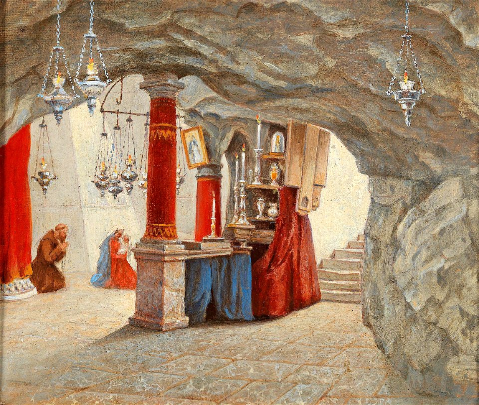 Hubert Sattler (attrib) Geburtskapelle Betlehem Andacht