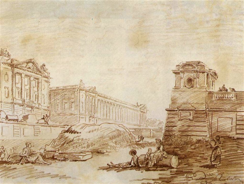 Hubert Robert - Ditch at Place de la Concorde - WGA19607