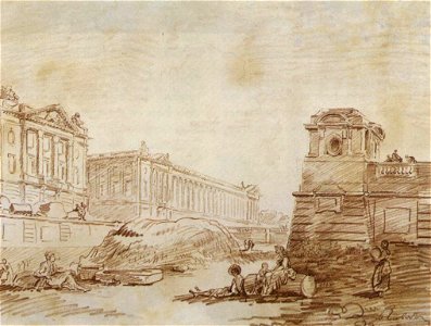 Hubert Robert - Ditch at Place de la Concorde - WGA19607