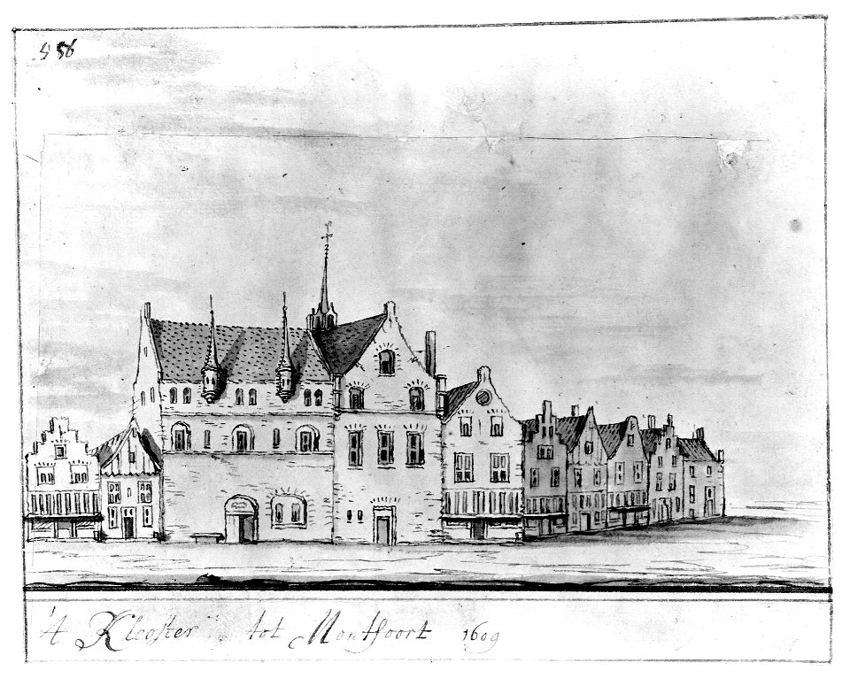HUA-6425-Gezicht op de Johannieter Commanderij Commanderij van de Orde van St Jan aan de Hofstraat te Montfoort met enkele ernaast gelegen huizen