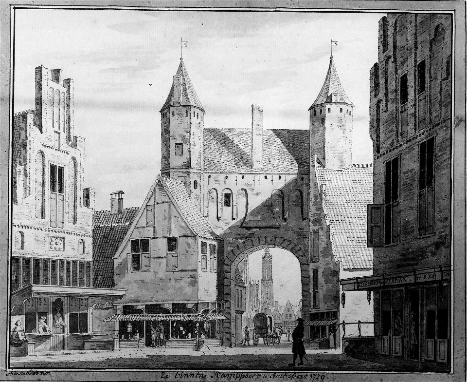 HUA-6118-Gezicht op de Kamperbinnenpoort te Amersfoort vanaf de Kamp