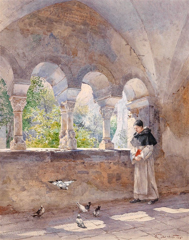 Hugo Darnaut Kreuzgang in der Zisterzienserabtei Millstadt 1891