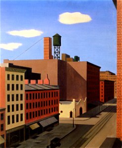 Hudson Street. George Copeland Ault. Free illustration for personal and commercial use.