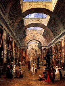 Hubert Robert - Design for the Grande Galerie in the Louvre (detail) - WGA19591