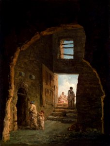 Hubert Robert - Inhabited Ruins - WGA19584