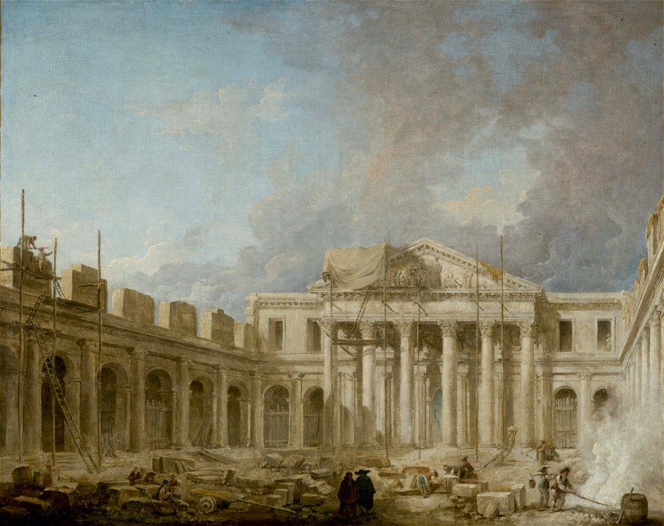 Hubert Robert - L'École de chirurgie en construction (cropped)
