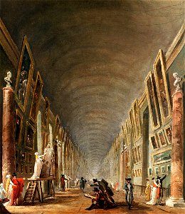 Hubert Robert - The Grande Galerie (detail) - WGA19595. Free illustration for personal and commercial use.