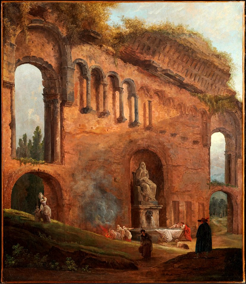 Hubert Robert - Roman Ruins with Laundresses - 2003.13 - Clark Art Institute