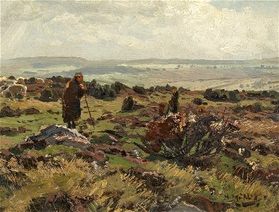 Hugo Mühlig Schäfer mit Herde bei Merzhausen in der Schwalm