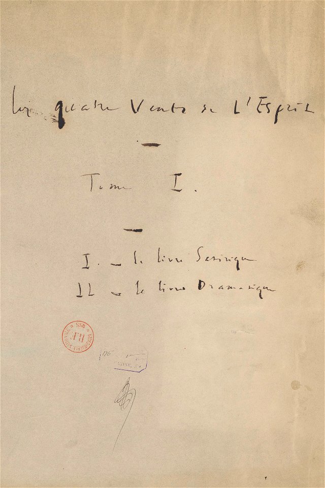 Hugo - Les Quatre vents de l'Esprit (manuscrit, f. 9r - détail)