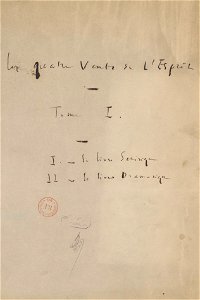 Hugo - Les Quatre vents de l'Esprit (manuscrit, f. 9r - détail)