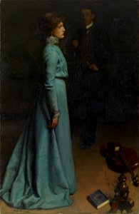 Hugh Ramsay - The lady in blue (Mr and Mrs J S MacDonald) - Google Art Project. Free illustration for personal and commercial use.