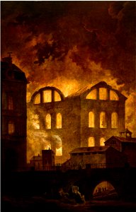Hubert Robert - The Fire at the Opera House of the Palais-Royal - BF.1989.6 - Museum of Fine Arts