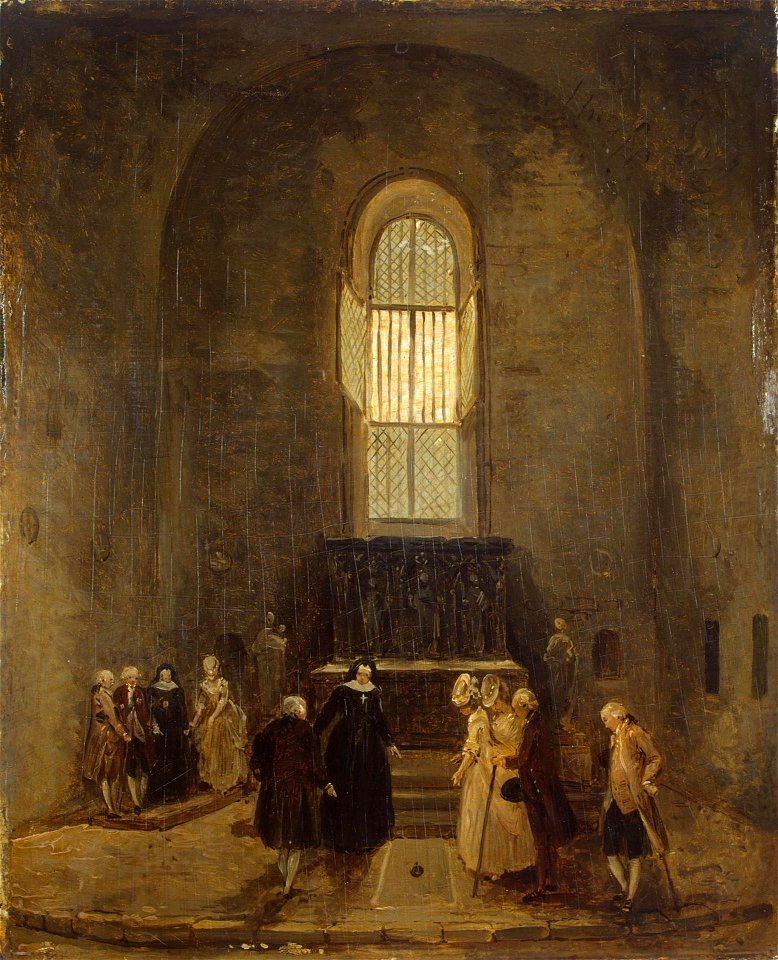 Hubert Robert - Examining an Old Church