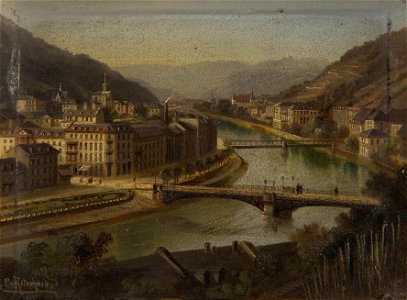Hubert Sattler - Continental town and river 1
