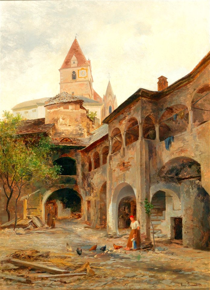 Hugo Darnaut - A view of the Theissenhoferhof in Weissenkirchen
