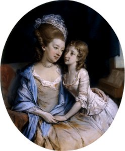 Hugh Douglas Hamilton - Portrait of a Mother and Child. Free illustration for personal and commercial use.
