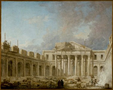 Hubert Robert - L'École de chirurgie en construction