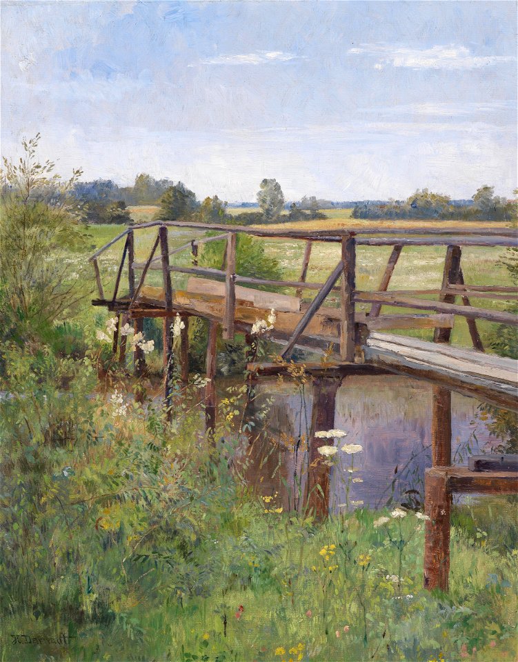 Hugo Darnaut Sommerlandschaft mit Brücke