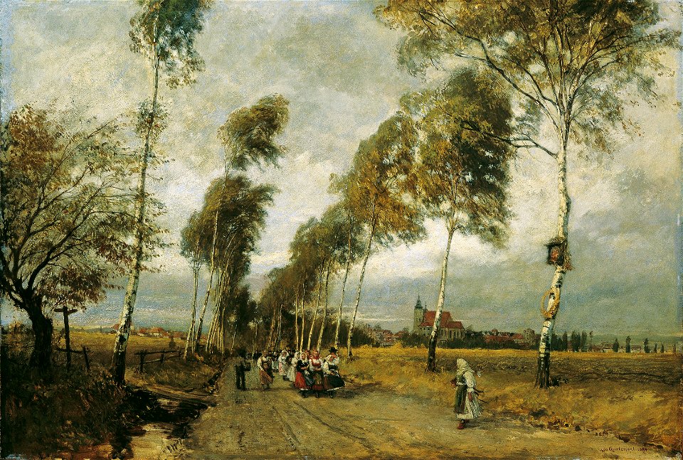 Hugo Charlemont - Landstraße mit Birkenallee - 253 - Österreichische Galerie Belvedere
