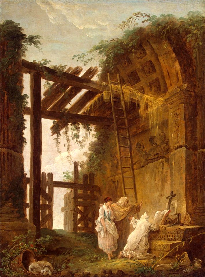 Hubert Robert - At the Hermit's