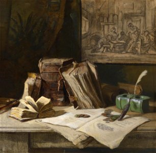 Hugo Charlemont Stillleben mit Folianten