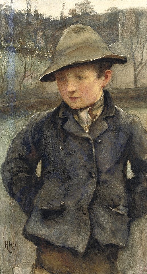 Sir Hubert von Herkomer - Boy wearing a hat