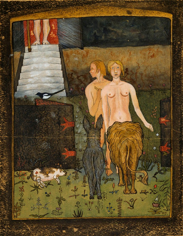 Hugo Simberg - Aatami ja Eeva (1895)