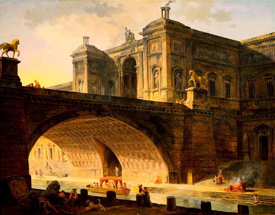 Hubert Robert - Architectural Fantasy - 37.104 - Rhode Island School of Design Museum