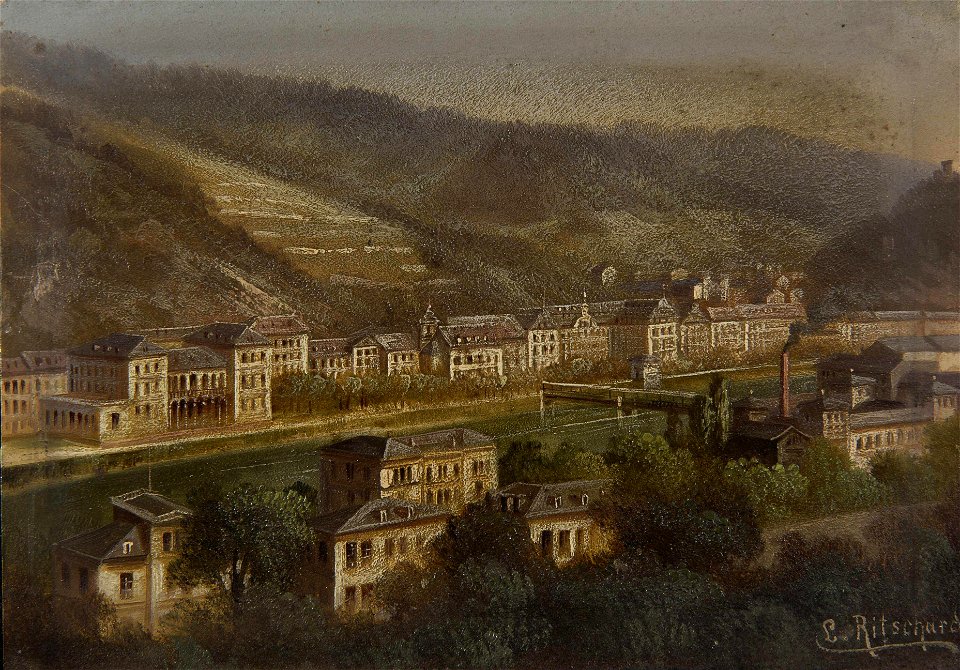 Hubert Sattler - Continental town and river 2