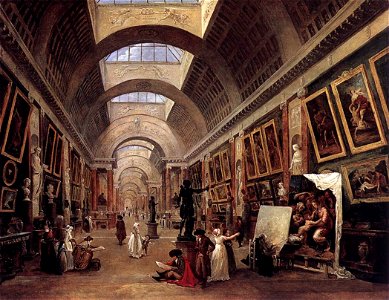 Hubert Robert - Design for the Grande Galerie in the Louvre - WGA19590