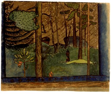 Hugo Simberg - Autumn in the Forest - A II 968-9 - Finnish National Gallery