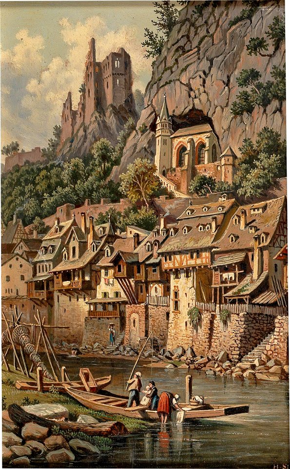 Hubert Sattler - View of the Rock Church and Castle Ruins in Idar-Oberstein