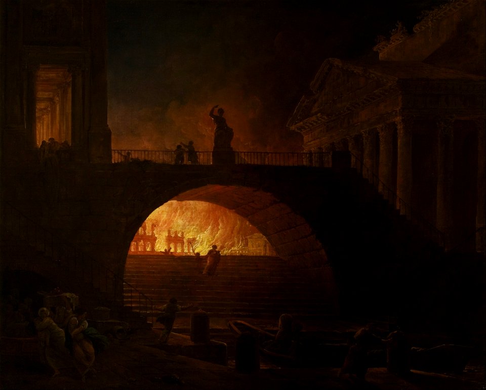 Hubert Robert - The Fire of Rome - Google Art Project