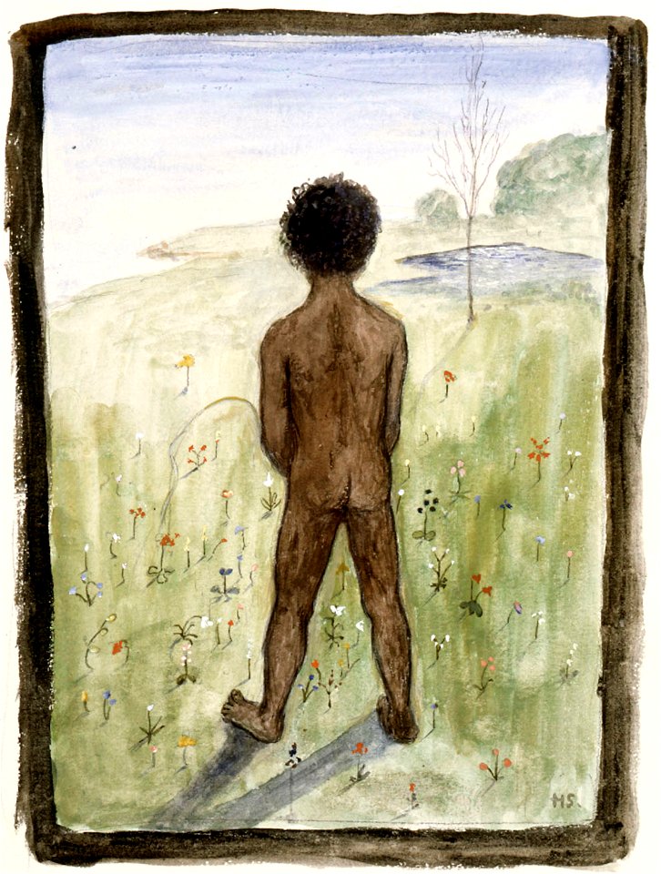 Hugo Simberg - Black Boy on the Meadow - A II 968-31 - Finnish National Gallery
