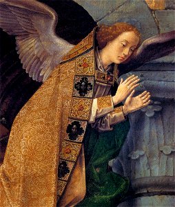 Hugo van der goes portinari triptych central angels above 2