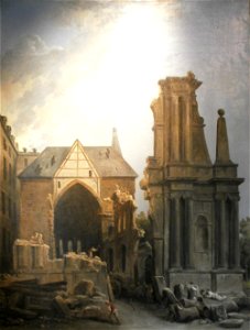 Hubert Robert - l'Eglise des Feuillants en demolition. Free illustration for personal and commercial use.