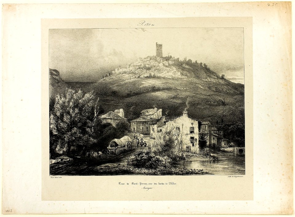 Huet - The Tower of Mont-Perrou, Seen from the Banks of the Allier (Auvergne), 1923.1092