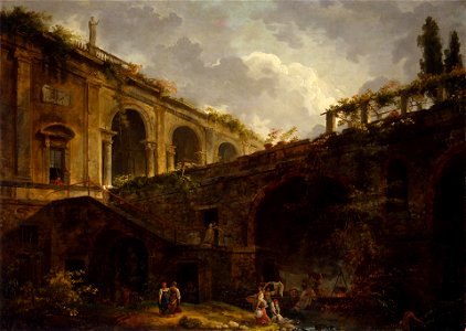 Hubert Robert - Villa Madama near Rome (Hermitage Museum, ГЭ-5649)